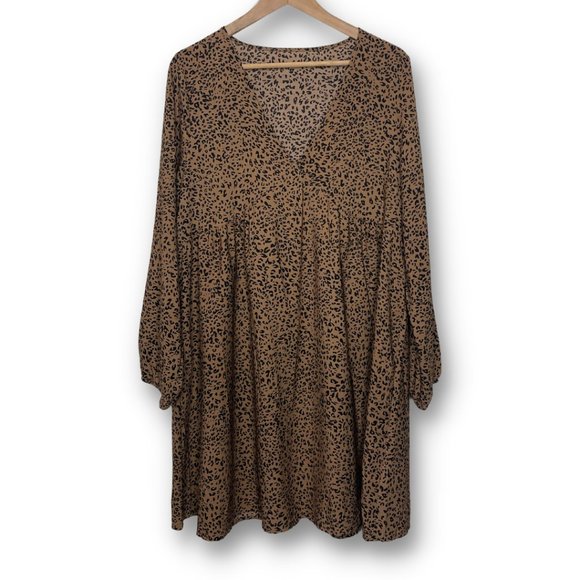 SHEIN Dresses & Skirts - 👗 Shein | NWOT Long Sleeved Leopard Print Dress | Size L
